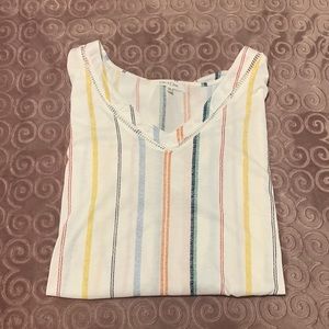 Striped Flutter Sleeve Top
